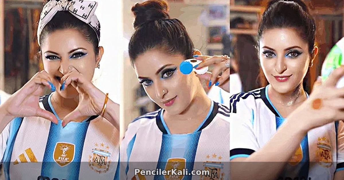 আর্জেন্টাইন সমর্থকদের আদলে পরীমনির বিশ্বকাপ উদযাপন