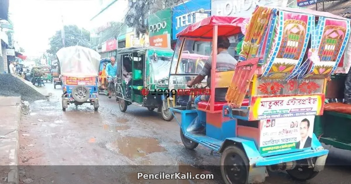 মাদারীপুর পৌর শহরের বেহাল দশা: সড়ক সংস্কারে ক্ষুব্ধ এলাকাবাসী