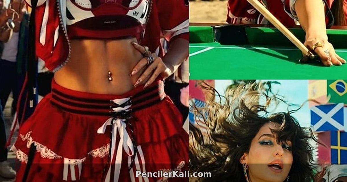 নোরা ফাতেহির ফিফা গানে লাল-সাদা ফ্যাশন ঝড়